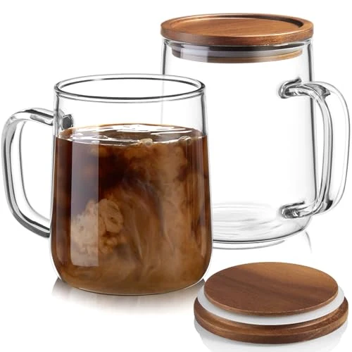 Luxury Glass Coffee Mugs 2 Count Prestigious