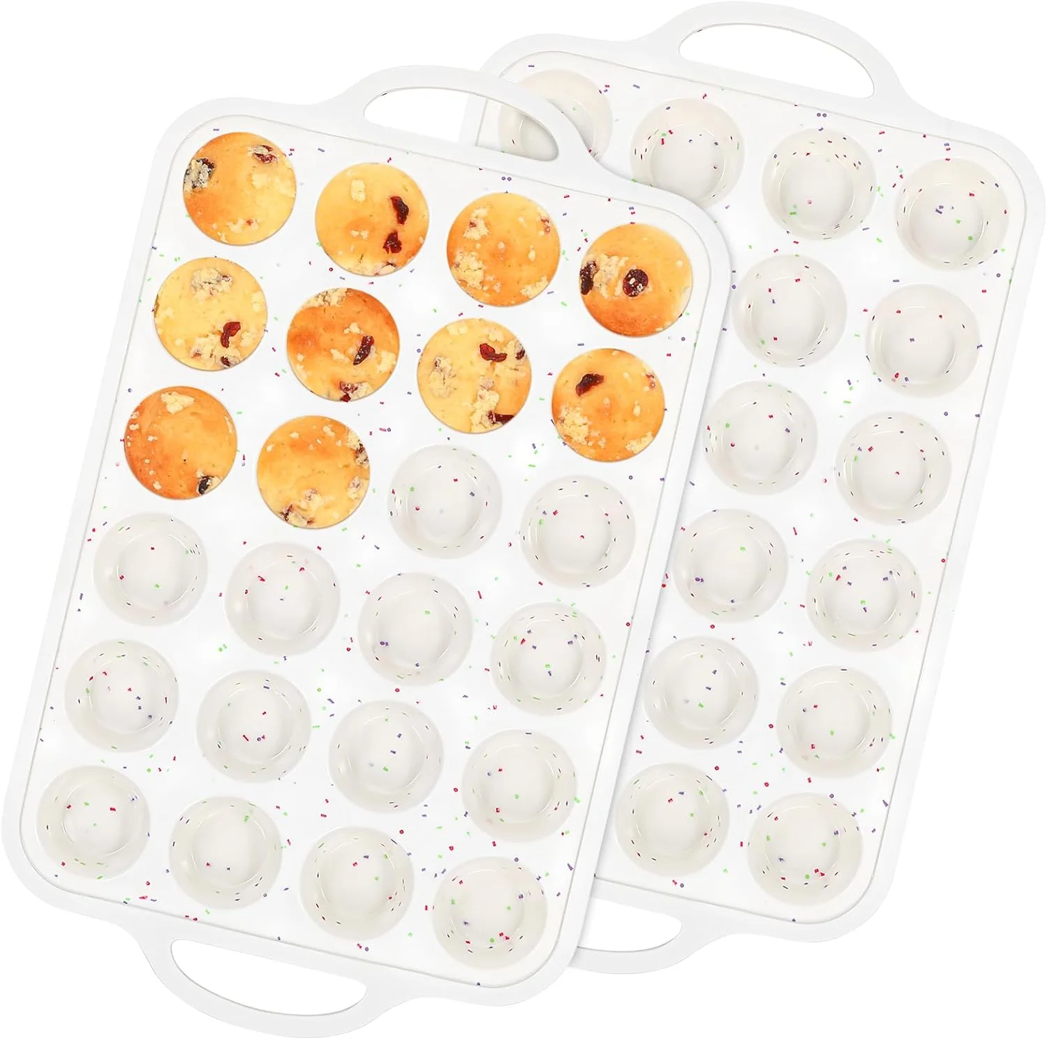 Advanced Muffin Pans With Metal Reinforced Frame – 24 Cups Durable Silicone Baking Pan for Muffins Cupcakes BPA and Dishwasher Safe High-Performance