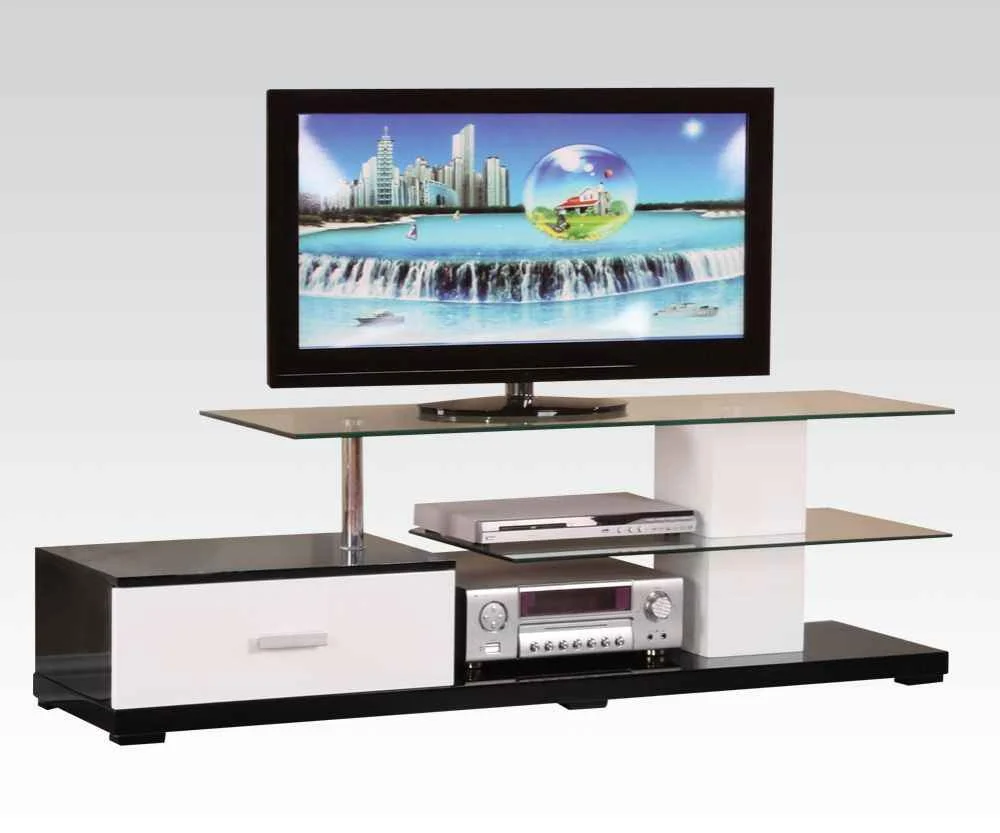 Flexible Ivana – TV Stand – White Black Carefully Designed