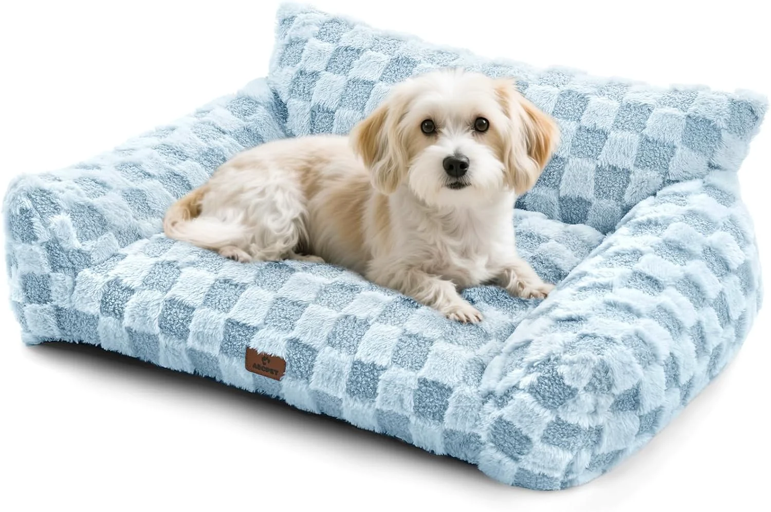 Breathable Cat Bed Cat Couch for Puppy and Kitten Fluffy Pet Sofas Medium Dog Sofa Bed Supportive Cats Sofa for Indoor Cats Washable Cover Non-Slip 32 inch Blue Unique