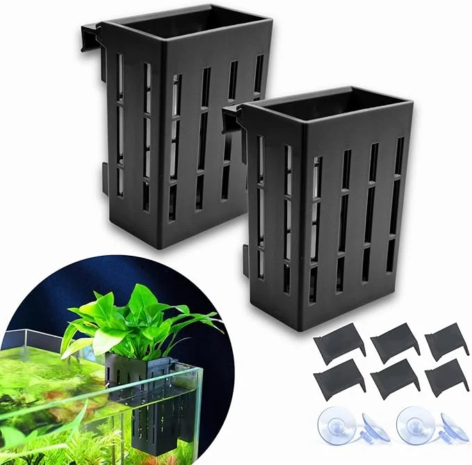 Specialty 2 PCS Aquarium Plant Holder Top Hanging Fish Tank Plant Pot Aquarium Planter Powerful