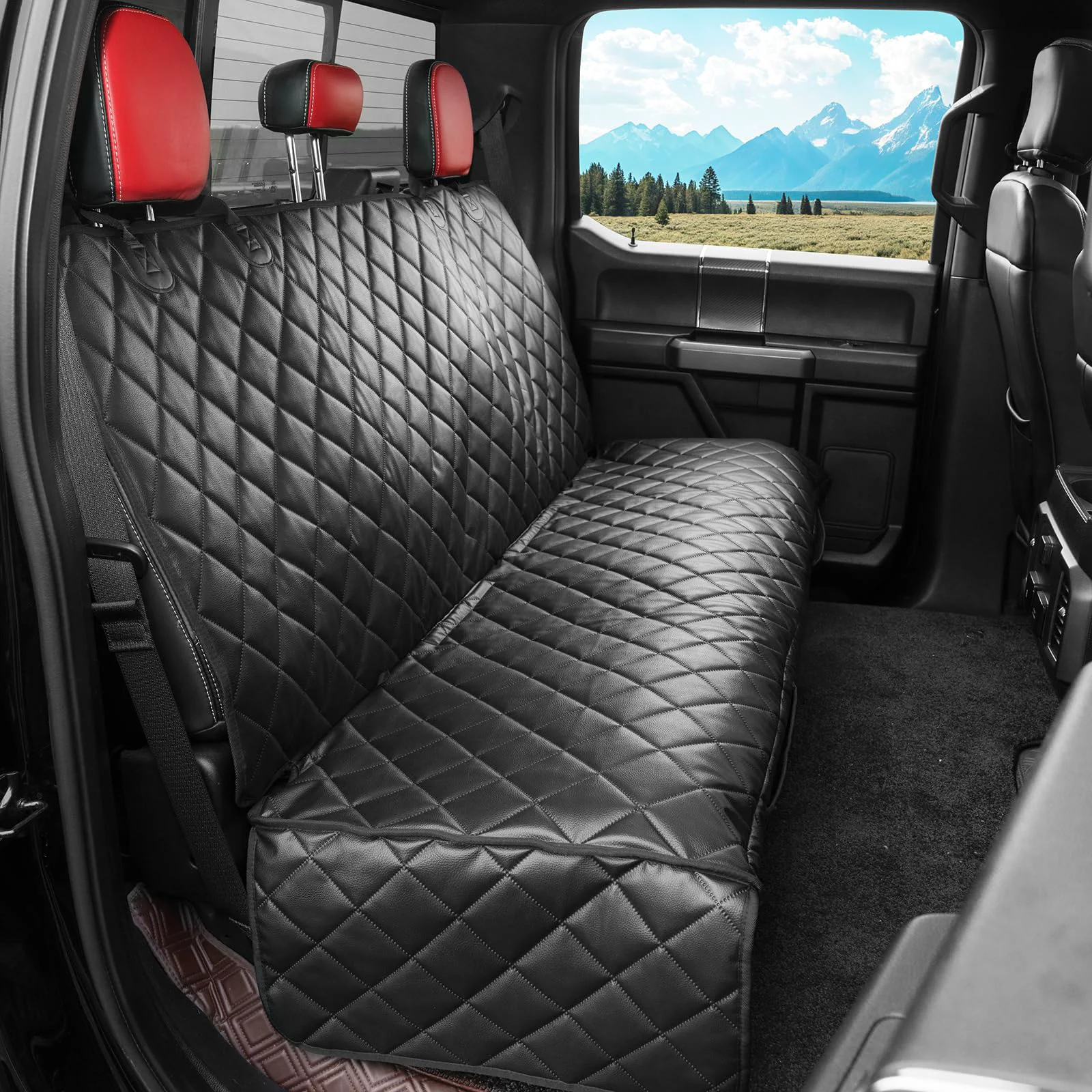 Easy-to-Use KritterKorner Dog Truck Seat Cover – Waterproof Back Seat Protector for Trucks Artisan