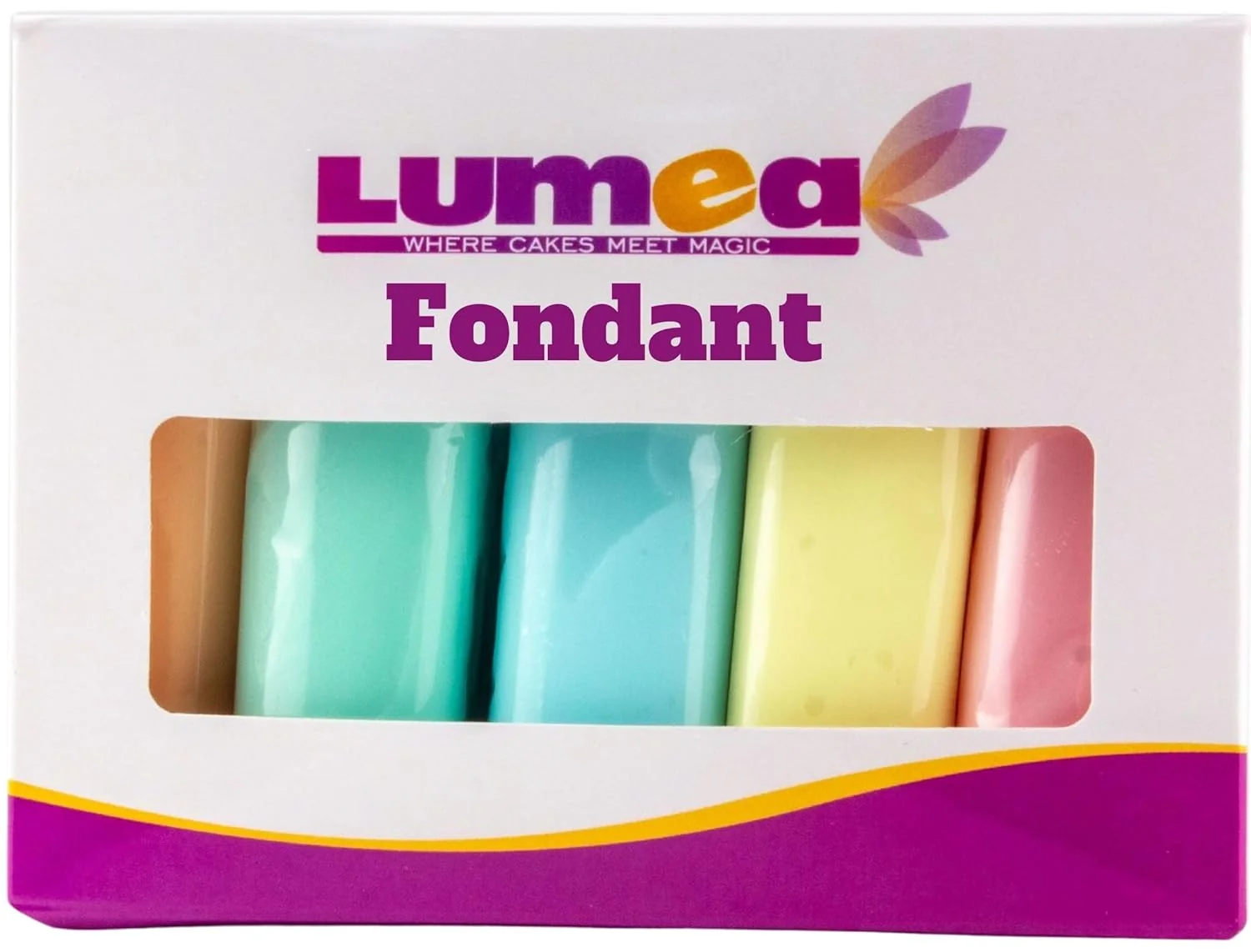 Clean Dekozauber24 Fondant icing multipack 5 pastel colors 3.5oz 100g rolled fondant per color for cakes High-Grade