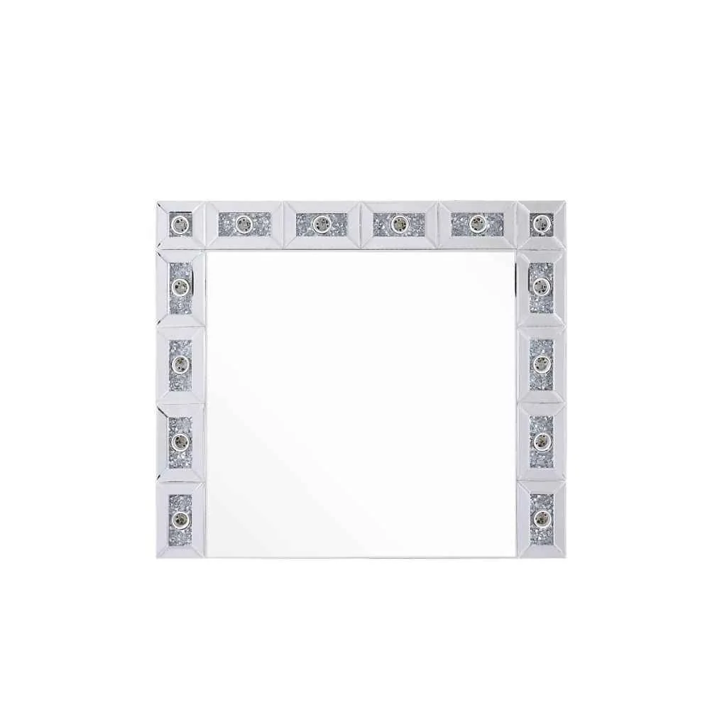 Natural Noralie – 28 X 32 Accent Mirror – Mirrored Faux Diamonds Soft