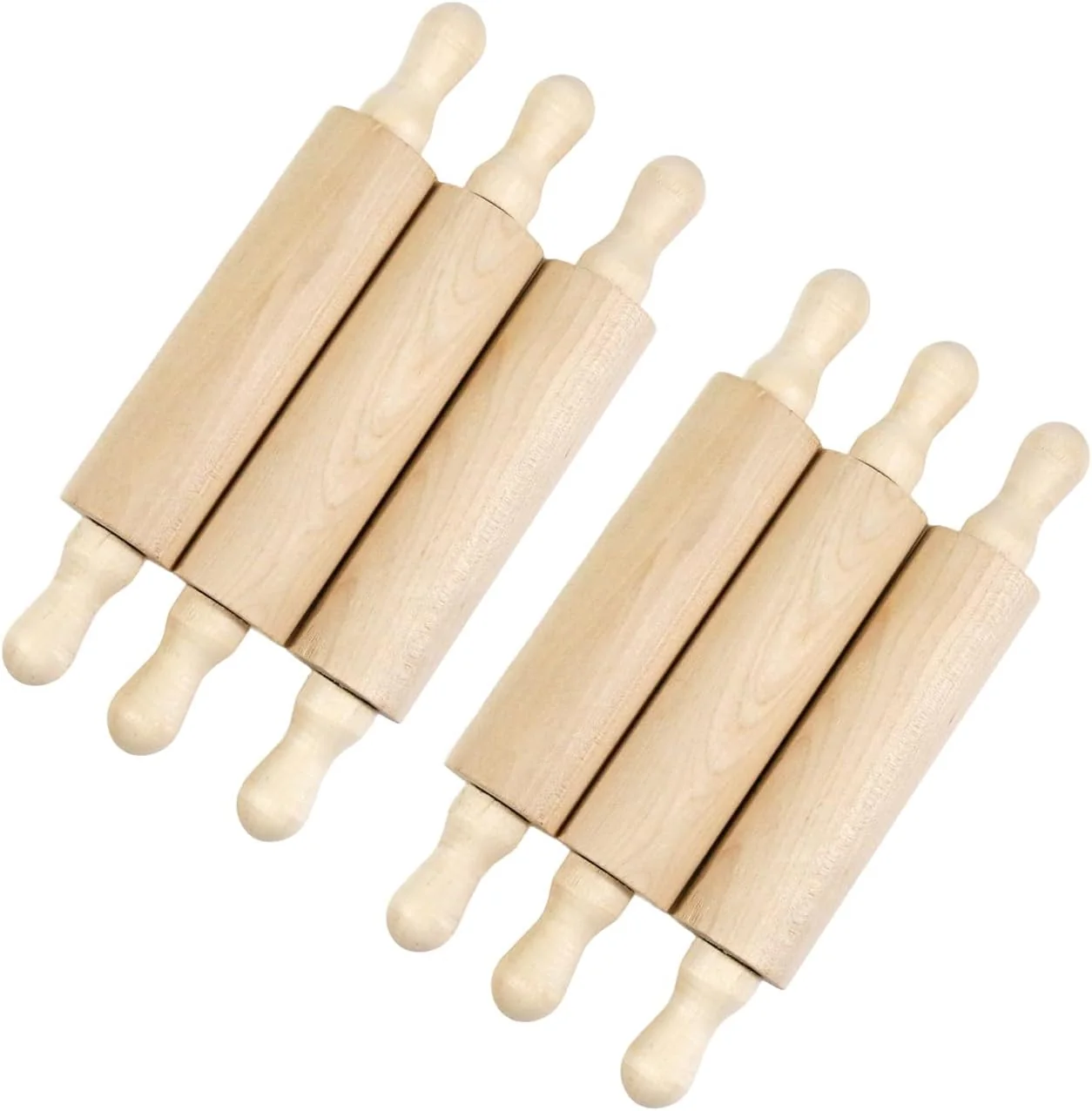 Contemporary Kang amp Chang Mini Unfinished Wood Rolling Pin for Tiered Tray Decor 6 Pack Dependable
