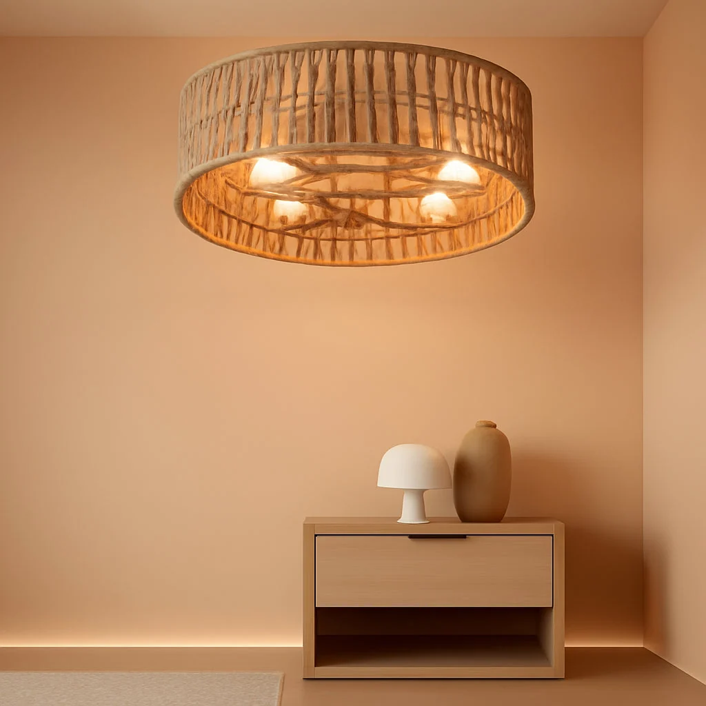 Fast Bohemian Luminous Caged Ceiling Flush Mounted Fans High-End