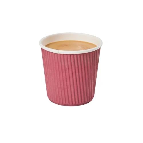Lightweight Ripple Wall Coffee Cups 500 Count 4 Ounce Insulated Crimson Paper Cups Powerful