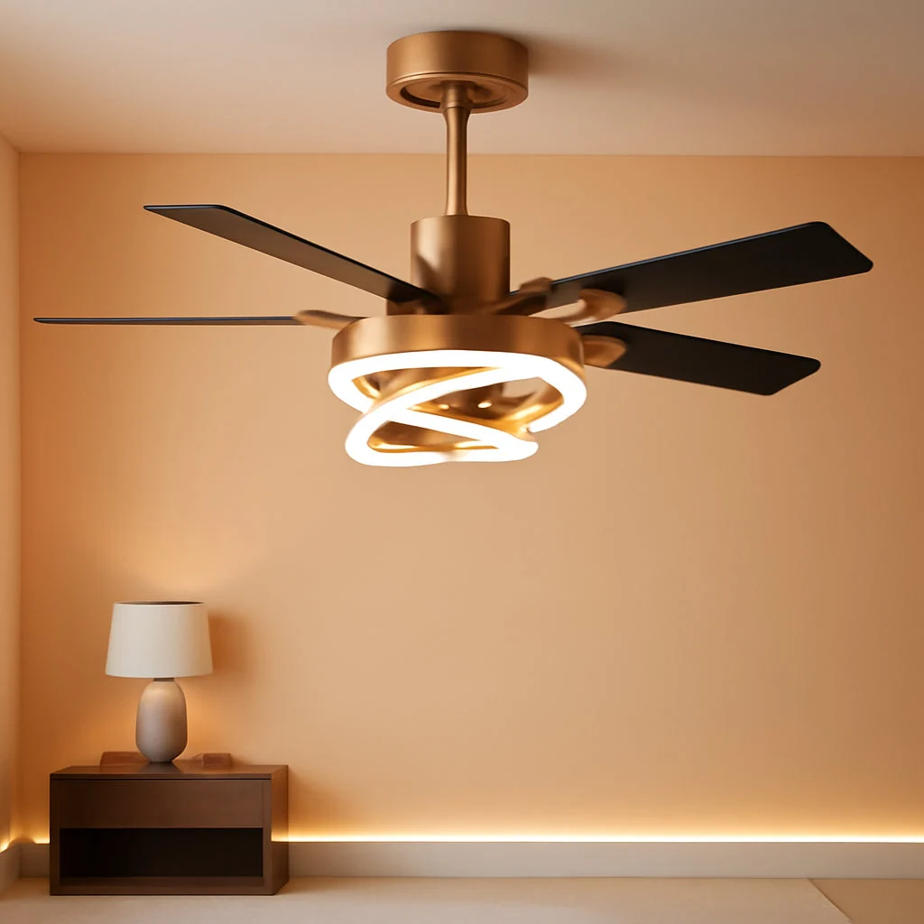Durable Contemporary Black Iron Reversible Fandelier Ceiling Fan Innovative