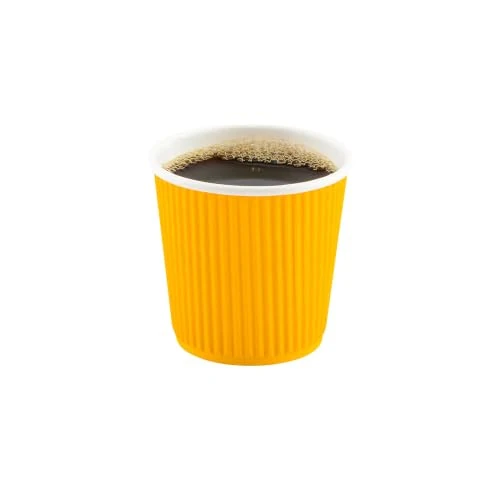 Sophisticated Ripple Wall Coffee Cups 500 Count 4 Ounce Insulated Yellow Paper Cups Safe