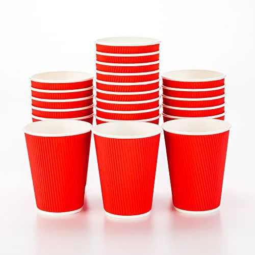 Next-Generation Coffee Cups 500 Pack of 12 oz Ripple Wall Insulated Coffee Cups Non 500 Count First-Class