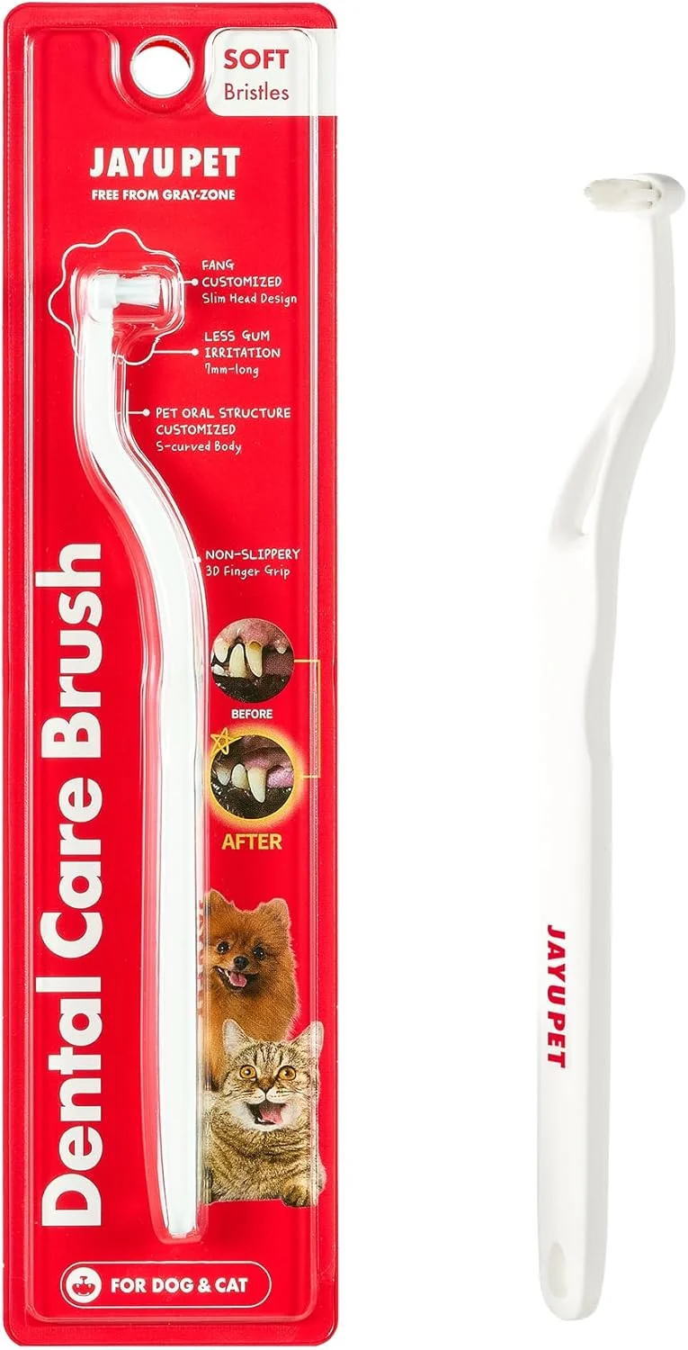 Powerful JAYU PET Dental Care Brush Soft Bristles 1ea – Dog Toothbrush Cat Toothbrush Dental Care for Kitten and Small Dogs Removing Old Plaque and Tartar Cat Teeth Brushing Easy Cleaning Fashionable