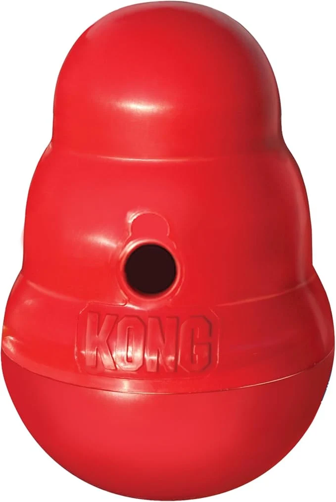 Proven KONG Wobbler – Interactive Dog Toy for Treat Dispensing – Dog Slow Feeder for Healthy Eating – for Medium Small DogsAbout This Flexible