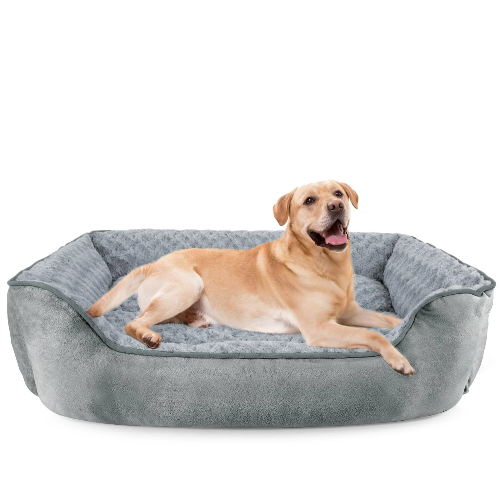 Enhanced JOEJOY Rectangle Dog Bed – Orthopedic Sofa Bed Washable Non-Slip Grey Contemporary