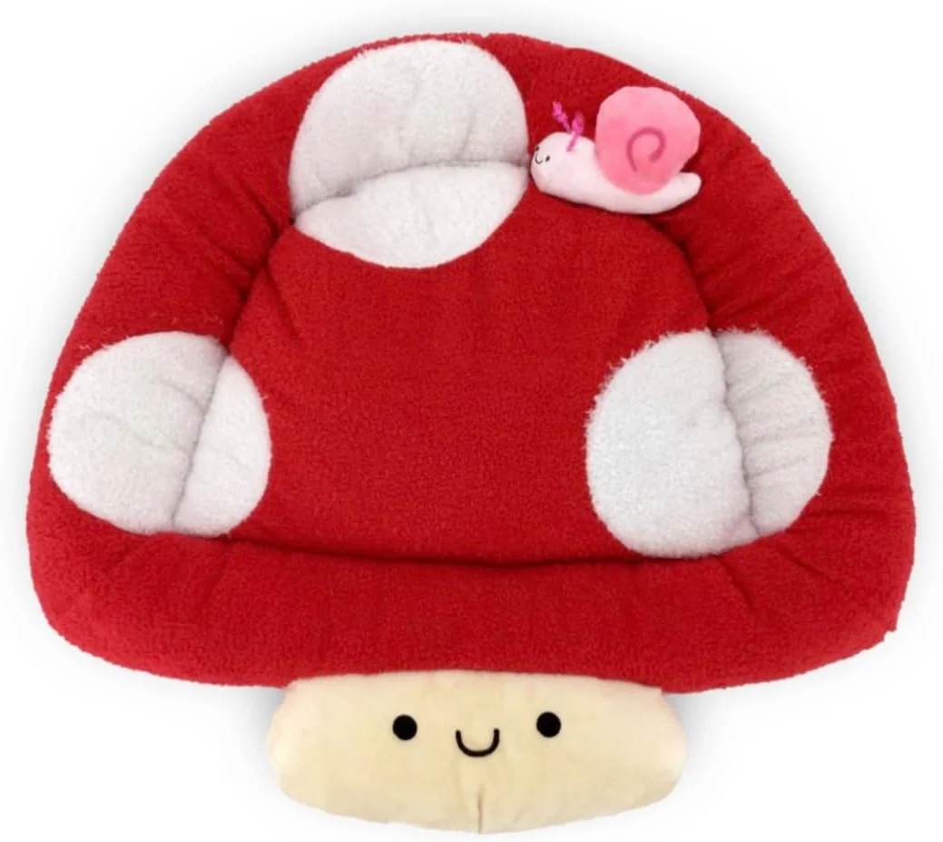 Proven TONBO Soft Plush Small Cute and Cozy Nature Dog Cat Bed Washer and Dryer Friendly Mushroom Refined