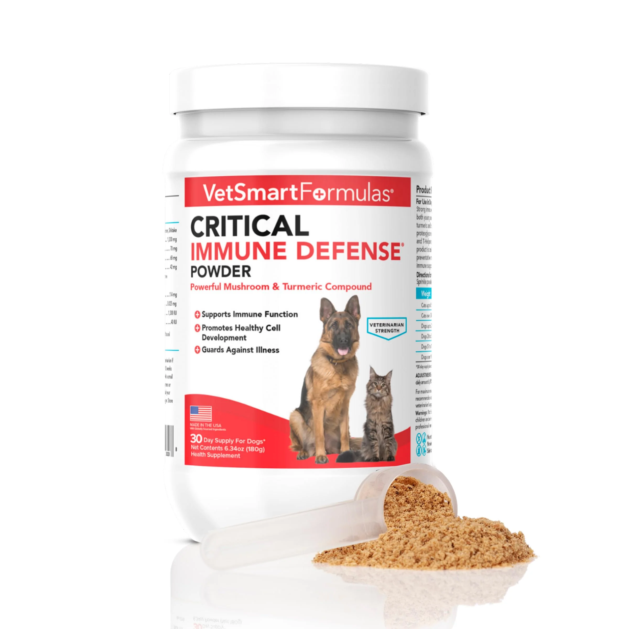 Durable VetSmart Formulas Critical Immune Defense for Dogs Cats – Mushroom Blend with White Turmeric 30-Day Supply Innovative