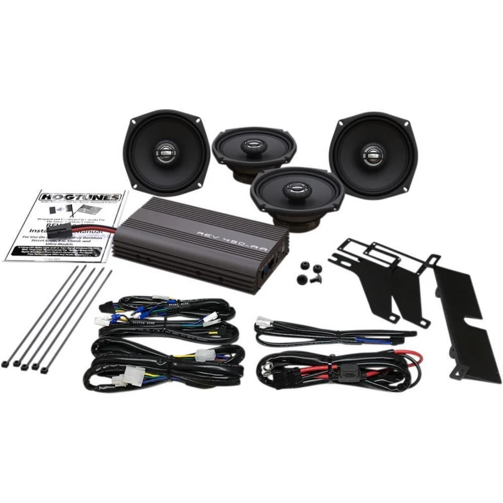 Professional Hogtunes – 300 Watt 5 1 4in. AMP Front and Rear Speaker Kit Carefully Designed