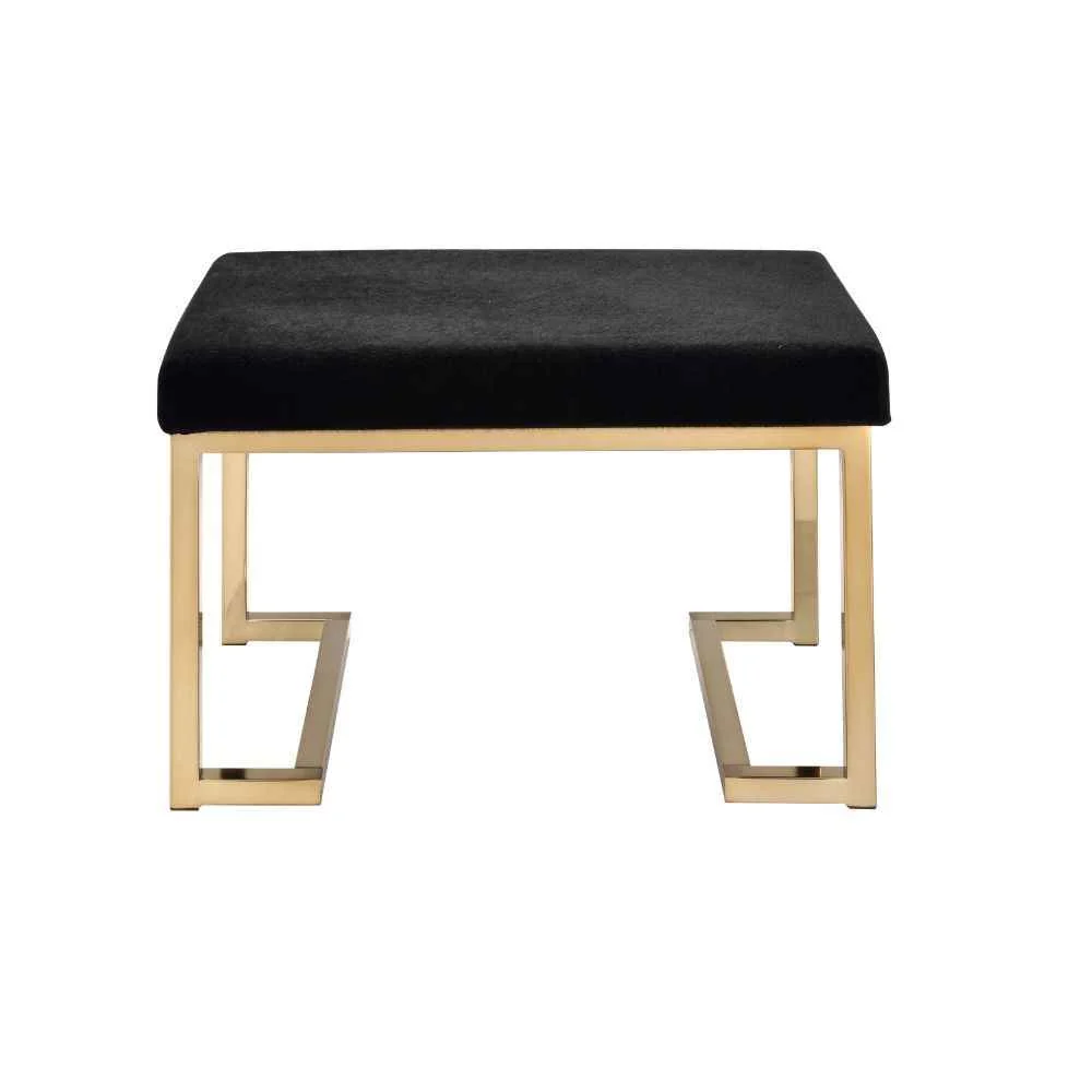 Fine Crafted Boice – Ottoman – Black Fabric Champagne Clean