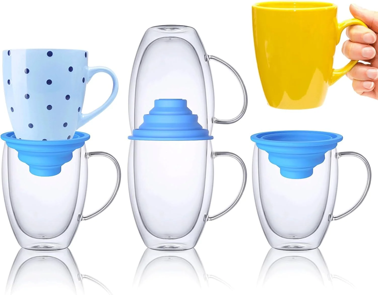 Quality Mug Stacker amp Storage Organizer – Expandable Stackable Cup Holder for Kitchen Cabinet or Pantry – Space-Saving Solution for Tea Cups amp Coffee Mugs 6Pcs Blue User-Friendly