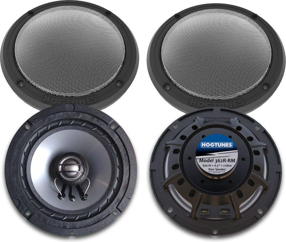 Fine Hogtunes – 362R-RM Gen3 6.5 2 Ohm Rear Speakers With Grills for 2014 Harley-Davidson FLH Touring Models Optimized