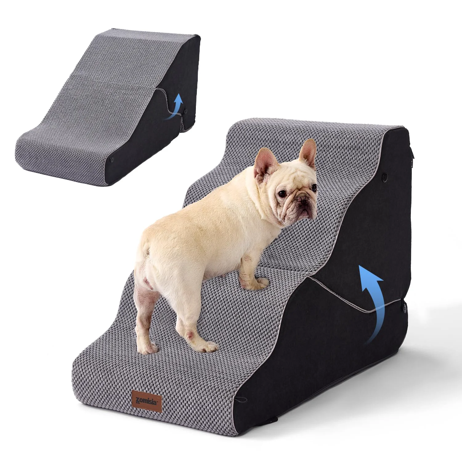 Unique ZOMISIA Dog Ramp for Bed – 21-inch H 2-in-1 able 4-Step Stairs Ramp Exclusive