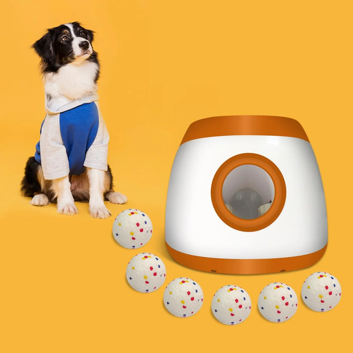 Top-Quality UJQW AutoDog Ball Launcher – Large Silent Remote Thrower with 3 Distances 40 60 80 ft and 6 Balls Crafted