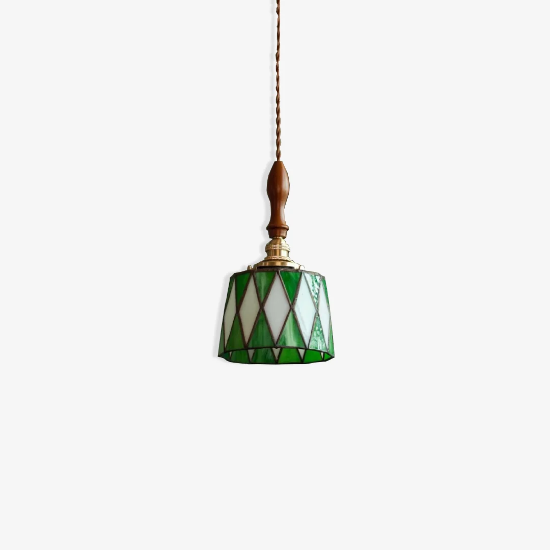 Healthy Vintage Green lozenge Pendant Lamp Verified