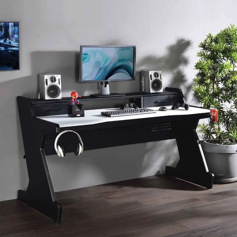 Responsible Bigga – Gaming Desk – Black White Unique