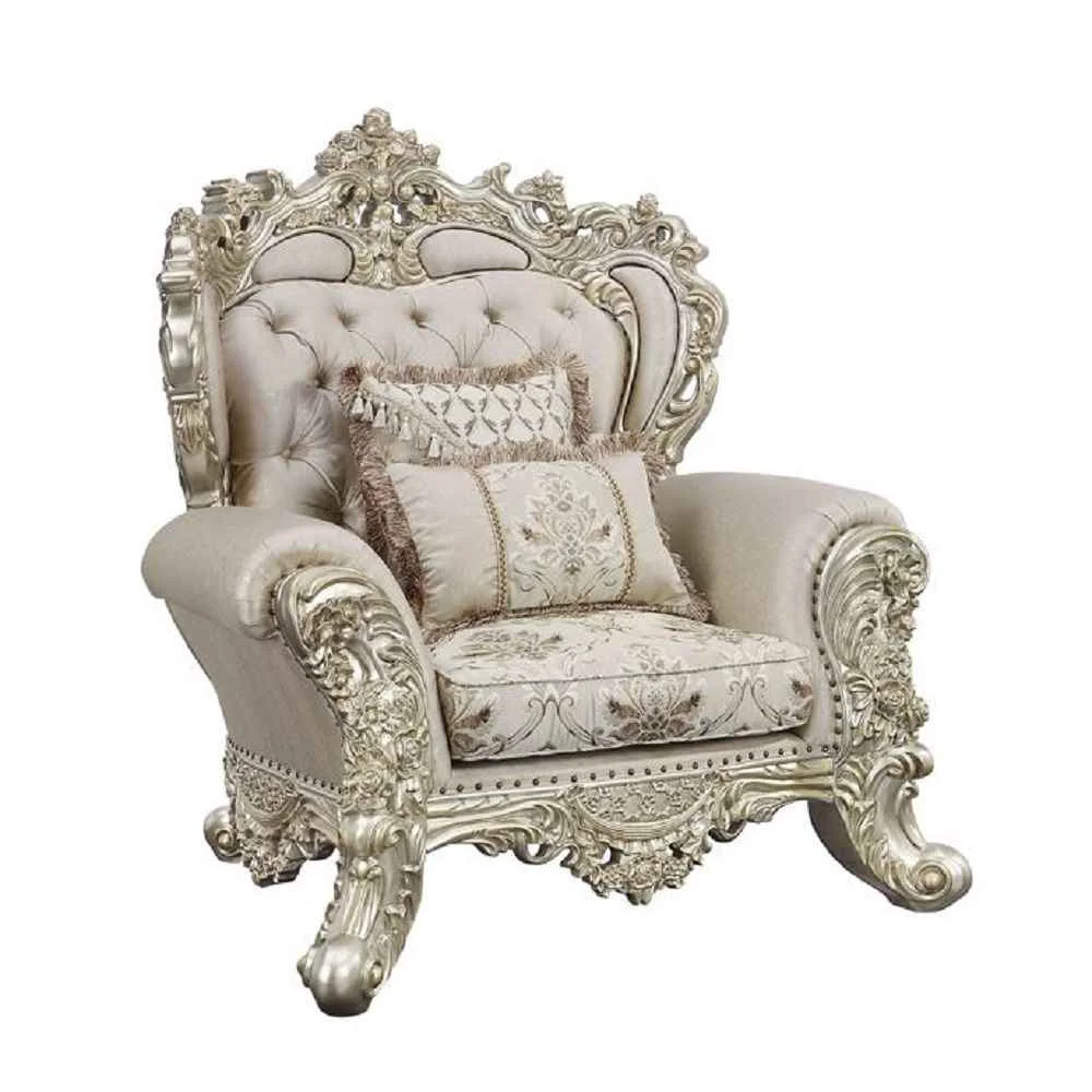 Easy-to-Use Danae – Chair With 2 Pillows – Fabric Champagne Gold Fashionable