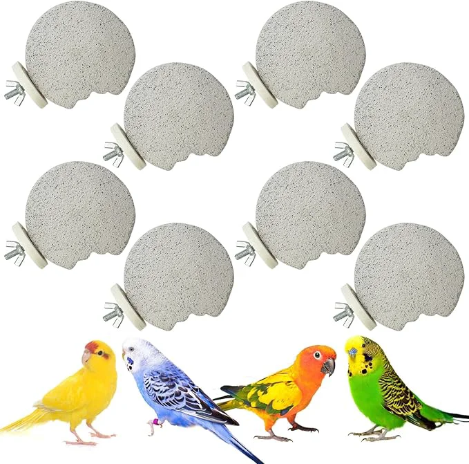 Certified PINVNBY 8 PCS Bird Perch Parrot Beak Grinding Stone Calcium Mineral Parrot Excellent