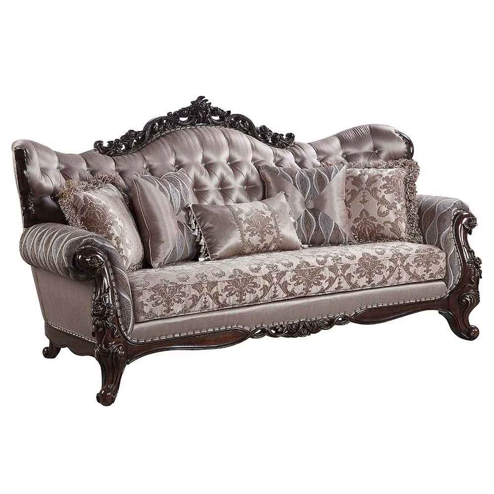 Minimalist Benbek – Sofa With 5 Pillows – Fabric Antique Oak Durable