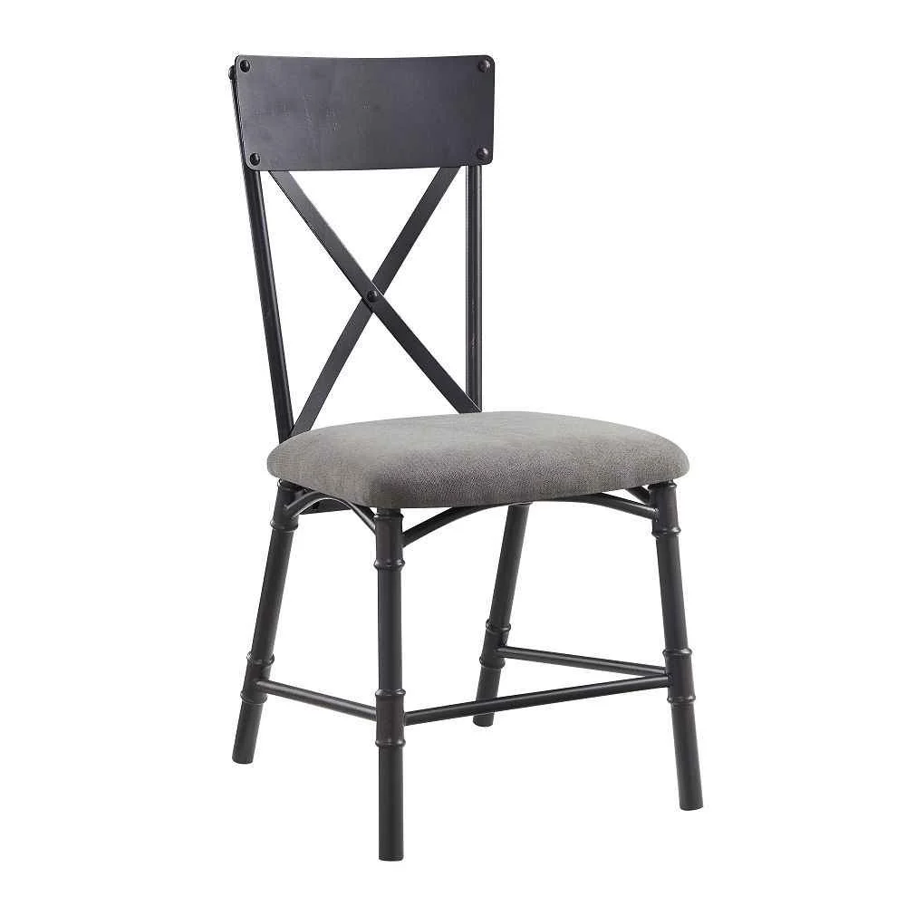 Top-Quality Edina – Side Chair Set of 2 – Gray Fabric Oak Sandy Black Efficient