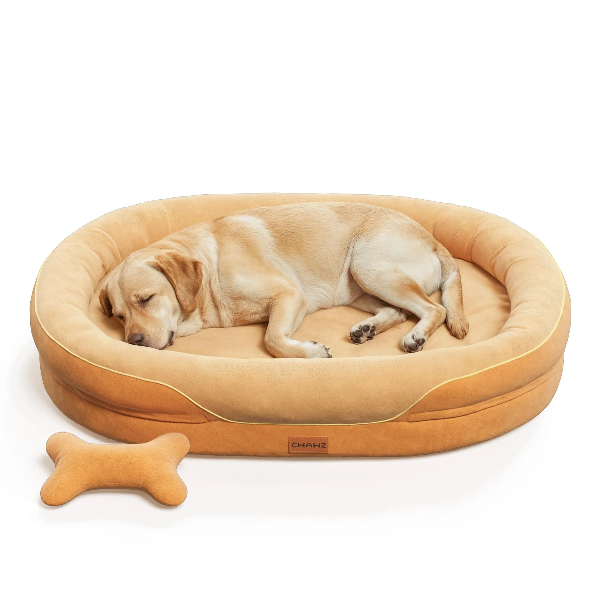 Classic CWAWZ Jumbo Orthopedic Dog Bed Large Bed with Full-Surround Bolsters Gel Memory Foam and Washable Cover Organic