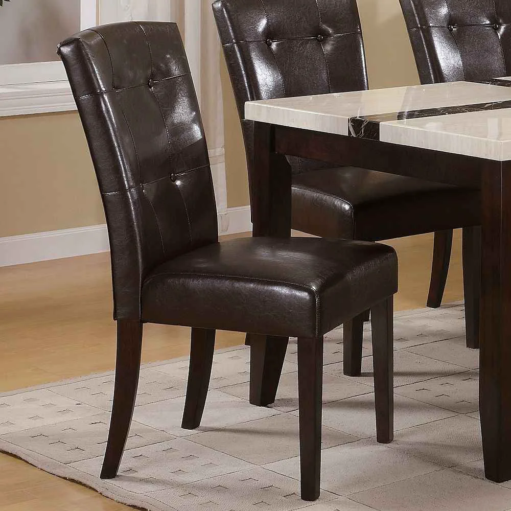High-Grade Britney – 20 Side Chair Set of 2 – Espresso Synthetic Leather Walnut Outstanding