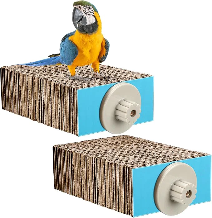 High-Grade Skyygemm 2 Pieces Parrot Toy Bird Chew Cage Accessories Flat Perch Bird Paw Fine Crafted