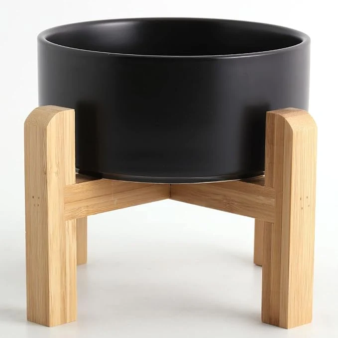 Powerful Petygooing Black d Raised Ceramic Dog Bowl for Small Breeds Dog Food Water Dish with Stand Pet Feeding Bowl with Anti Slip Rubber for Cats and Small Dogs Puppy 13.5 OZ 5.1In 1.7 Cups About ThisOverview Sustainable