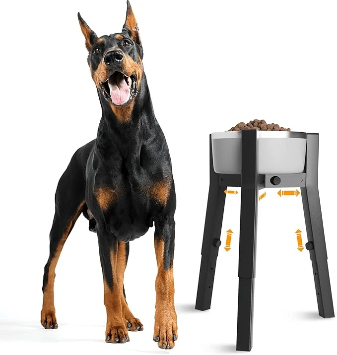 Traditional SHAINFUN Adjustable Dog Bowl Stand for Large Extra Large Breeds Single Tall Food Water Holder Height Adjustable 9.8 -13.4 Width 7 -11 d Dog Bowls Bowls Not Included About ThisOverview Breathable