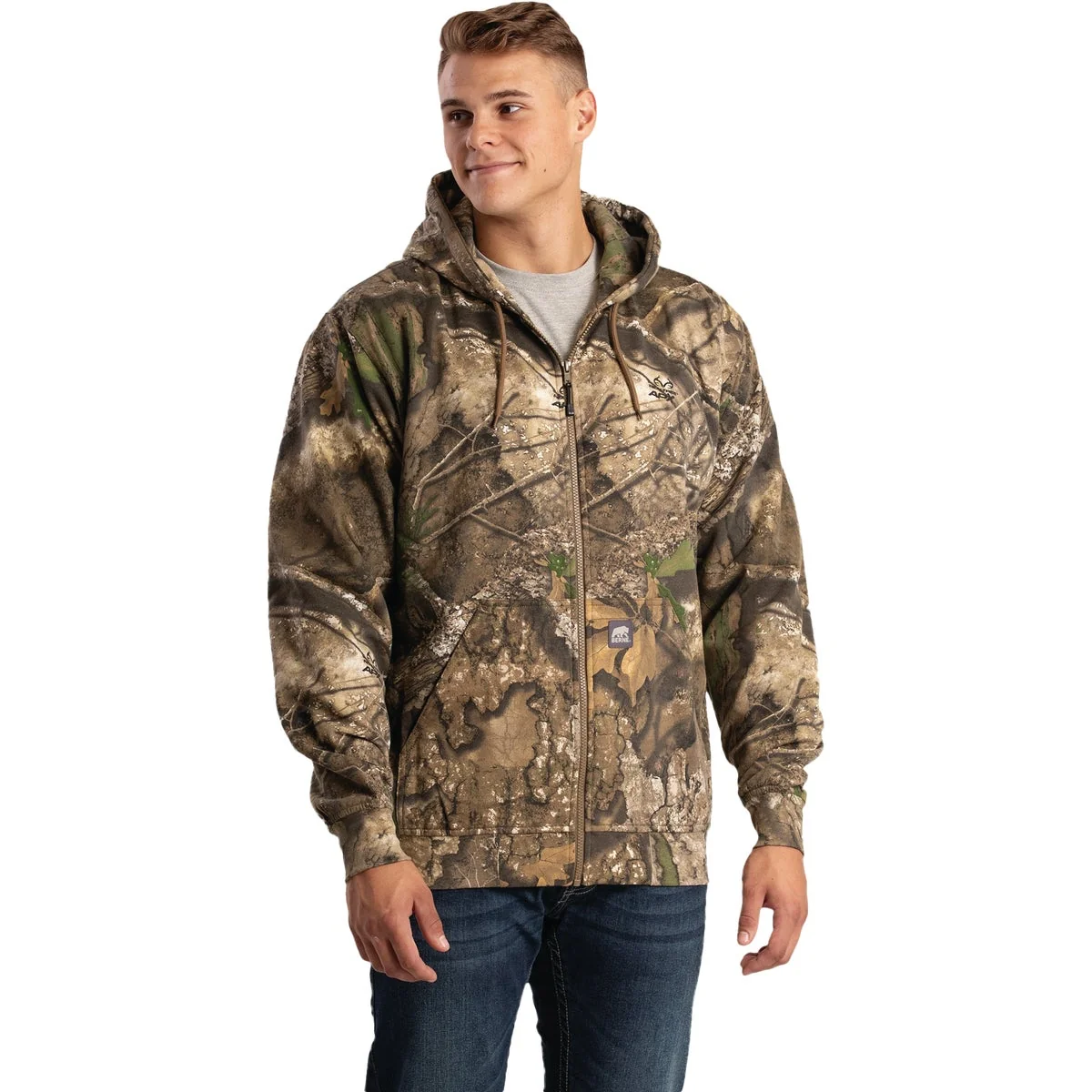 Green Berne Heritage Men’s XL tree Thermal-Lined Full-Zip Hooded Sweatshirt Soft