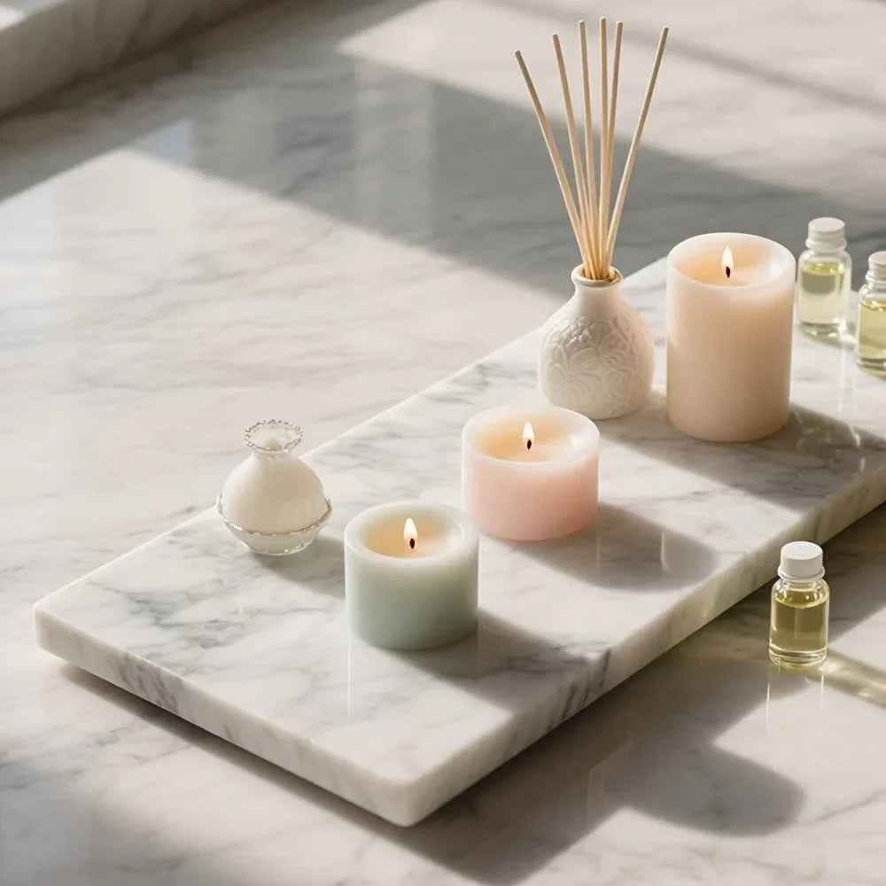First-Class 1pc Elegant White Marble Rectangular Tray – Modern Polished Stone Decorative Tray for Vanity Bathroom Kitchen Versatile Home Accessory for Cosmetics Jewelry Floral Arrangements No Batteries Needed Bathroom Decor BesSPECIFICATIONS Healthy