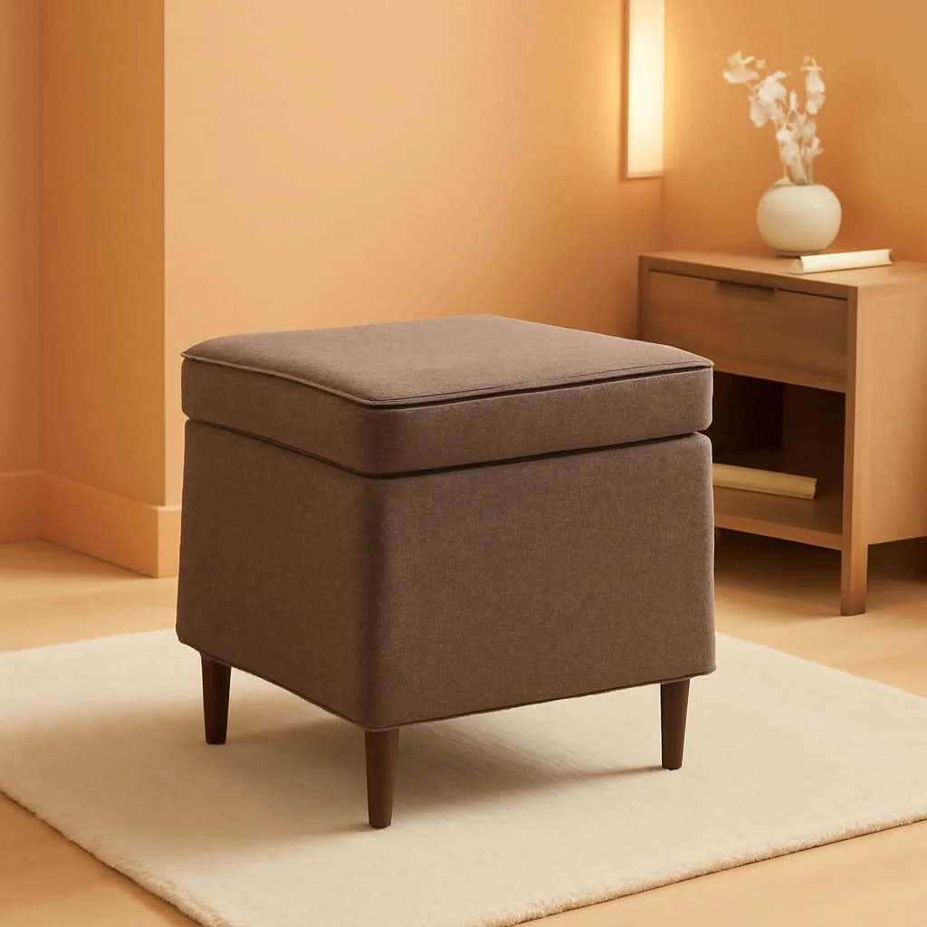 Responsible Chocolate Brownstone Storage Ottoman With Hinged Lid Comfortable