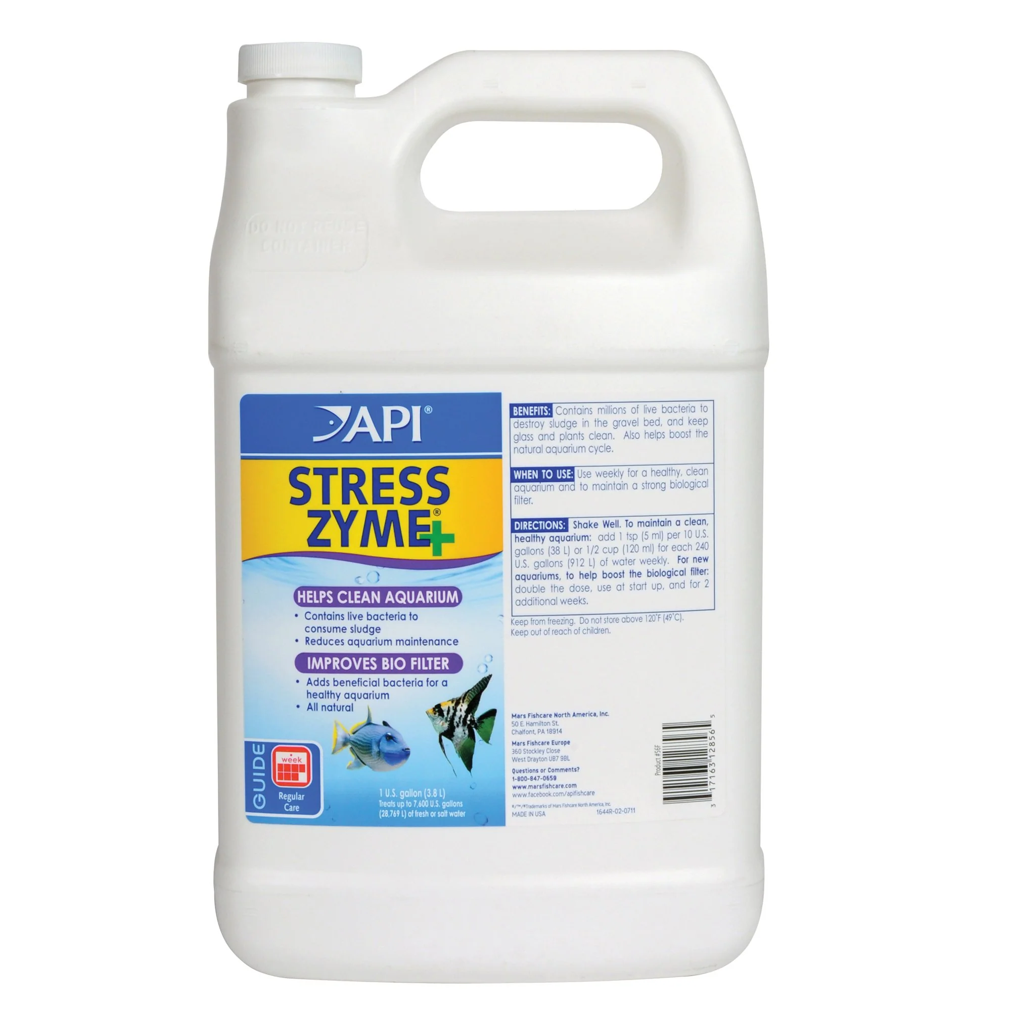 Practical API Stress Zyme Freshwater Saltwater Aquarium Cleaning Solution – 1-Gallon Bottle Verified