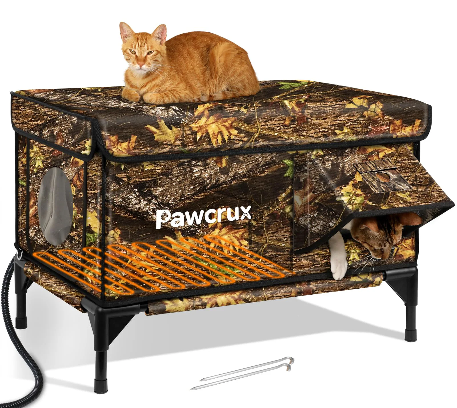 Versatile JLSAME Weatherproof Heated Cat House – Outdoor Winter Shelter with Insulated Warmth Safe Escape Door Leaf Color Prestigious