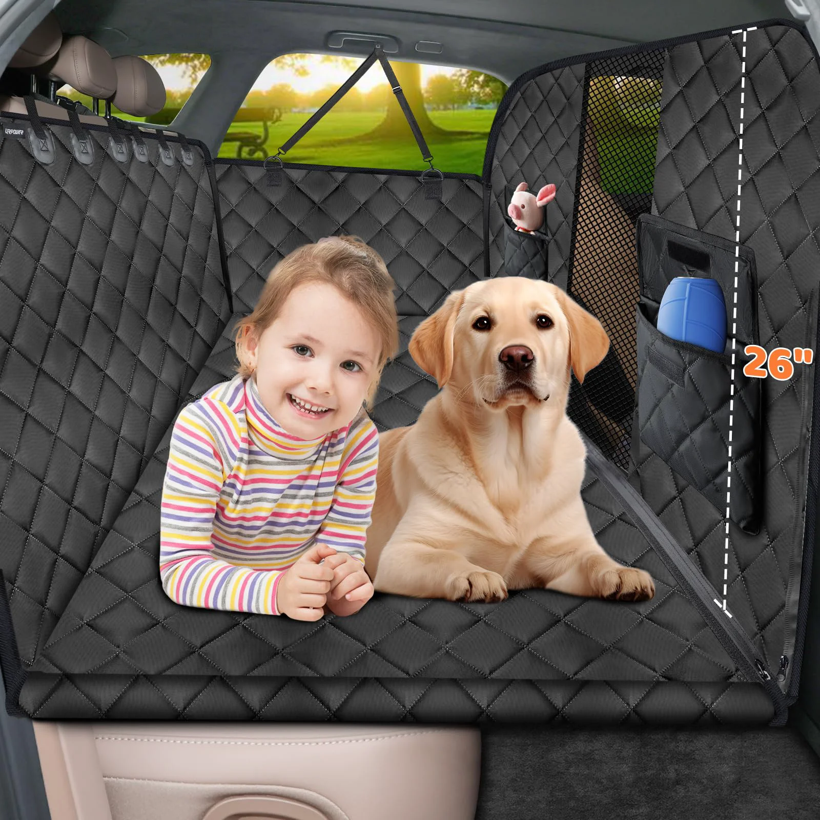 Smart URPOWER High Barrier Back Seat Extender for Dogs – Waterproof 550 lb Support Exclusive