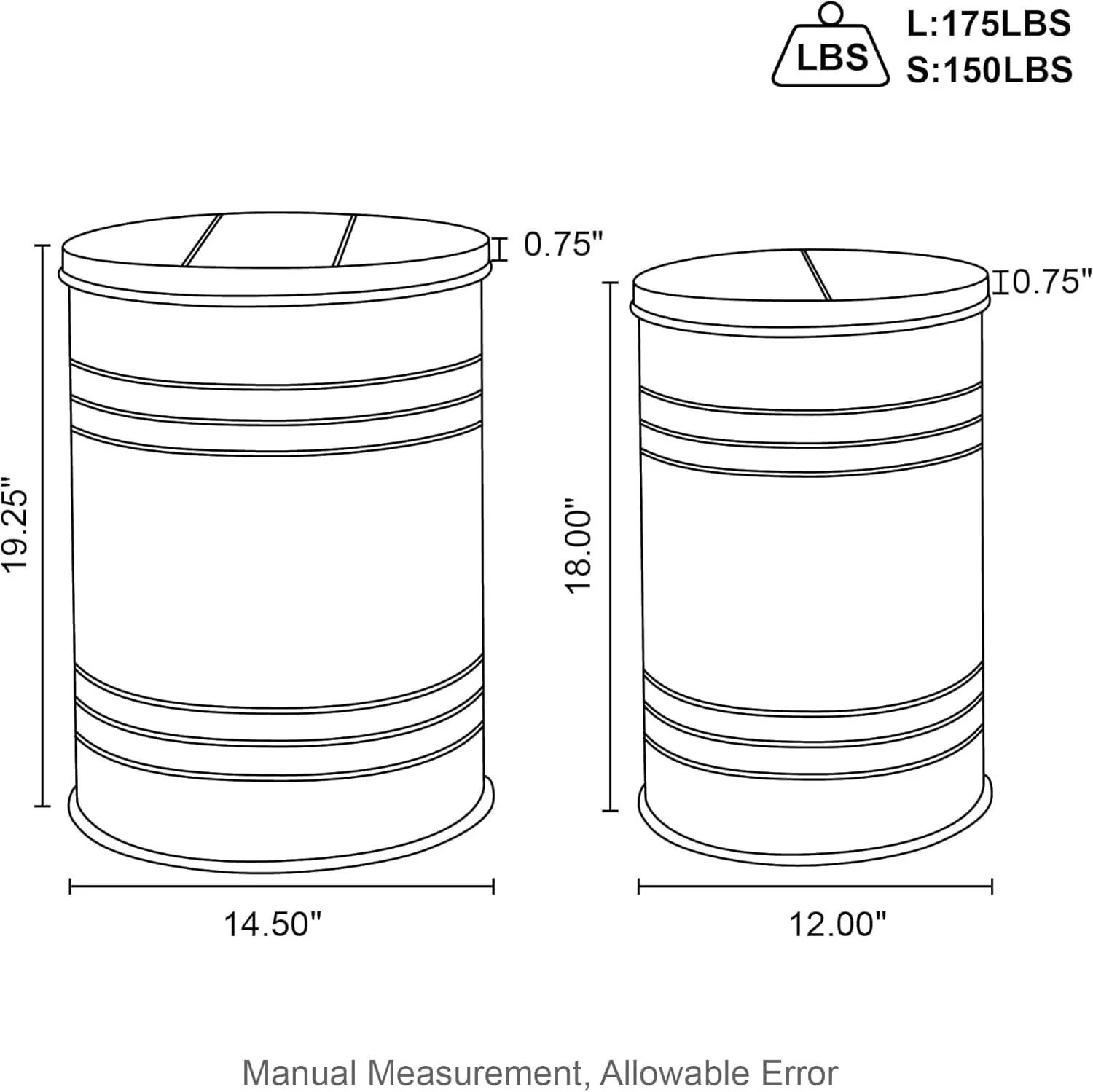 Advanced Grey Industrial Galvanized End Tables Set With Lids Contemporary