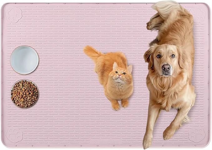 Consistent Cat Food Mat 34 x 22 Large Silicone Pet Feeding Mat for Food and Water Bowls Non-Slip Easy to Clean Pink About ThisOverview Fine Crafted