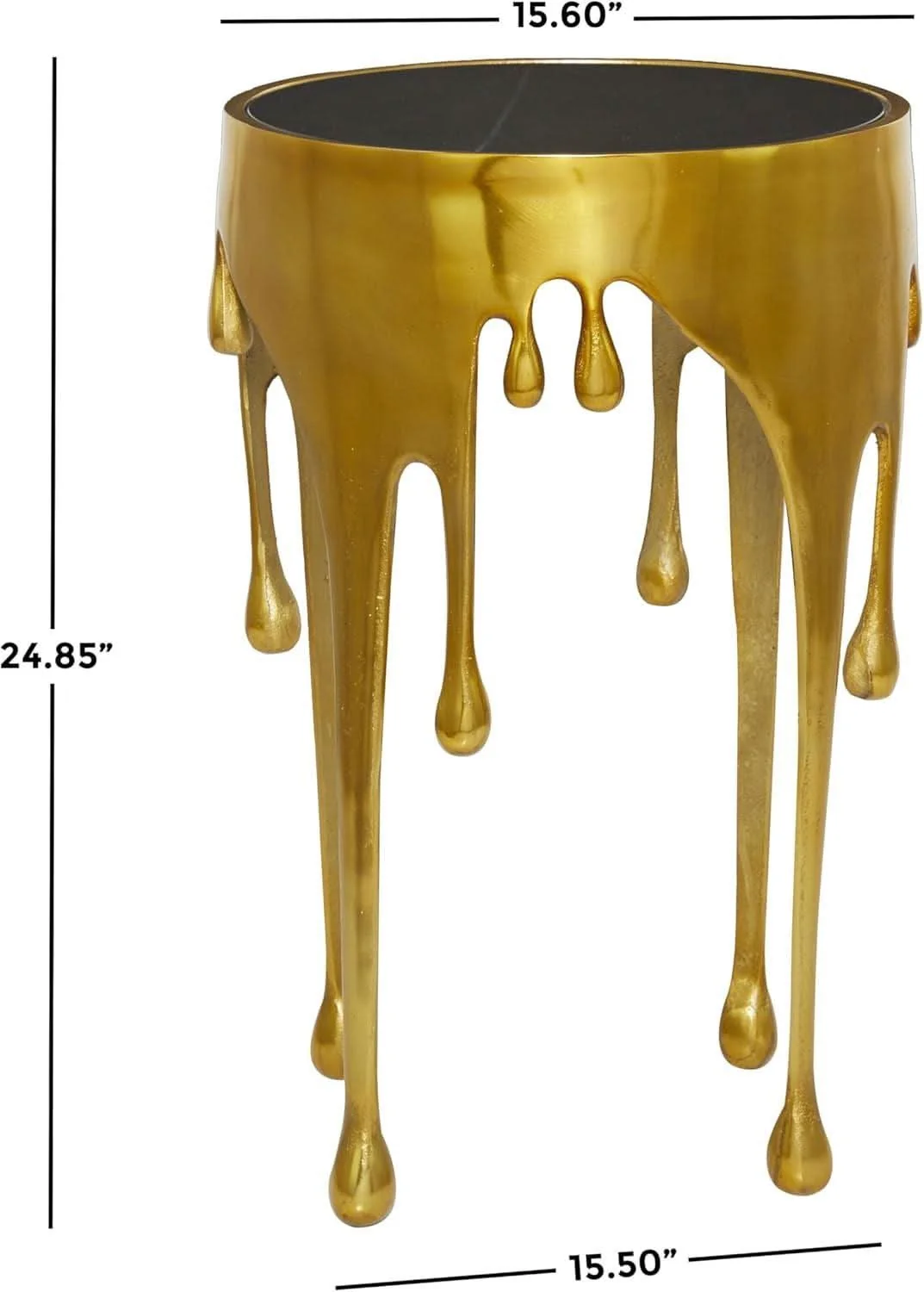 Excellent Gold Anodized Aluminum Tempered Glass Table 16x16x25 Innovative