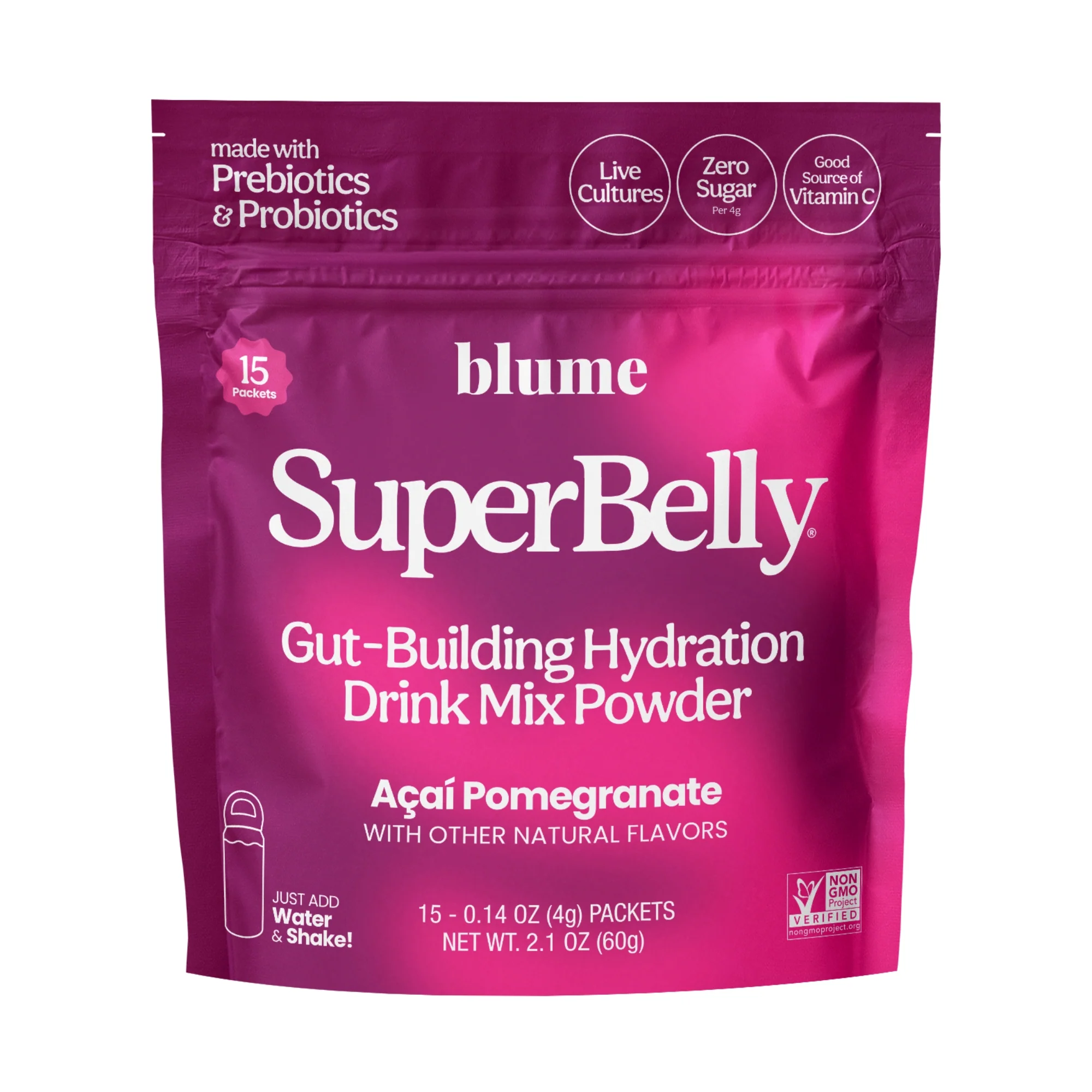 Premium Material blume SuperBelly Gut-Building Hydration Drink Mix Powder Packets High-Quality