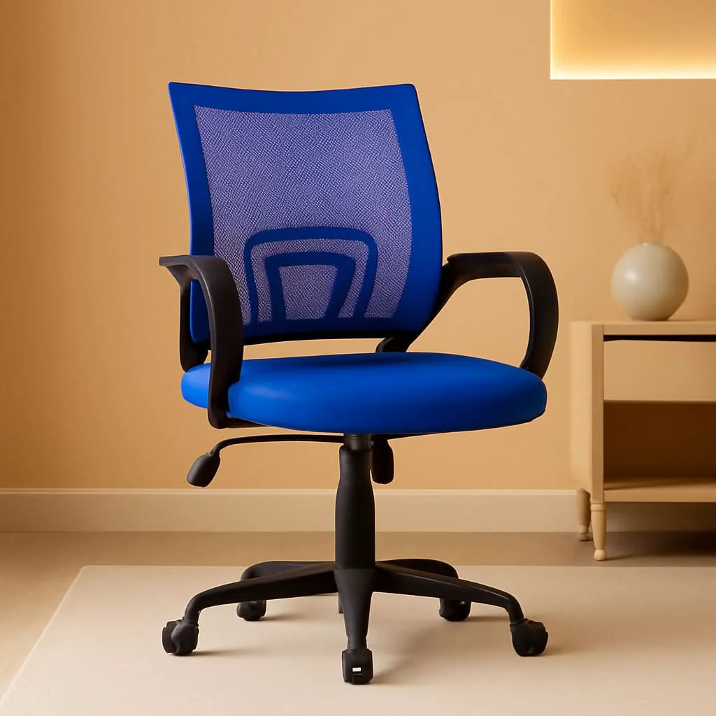 Soft Ergonomic Office Chair With Adjustable Lumbar Support Blue Fashionable
