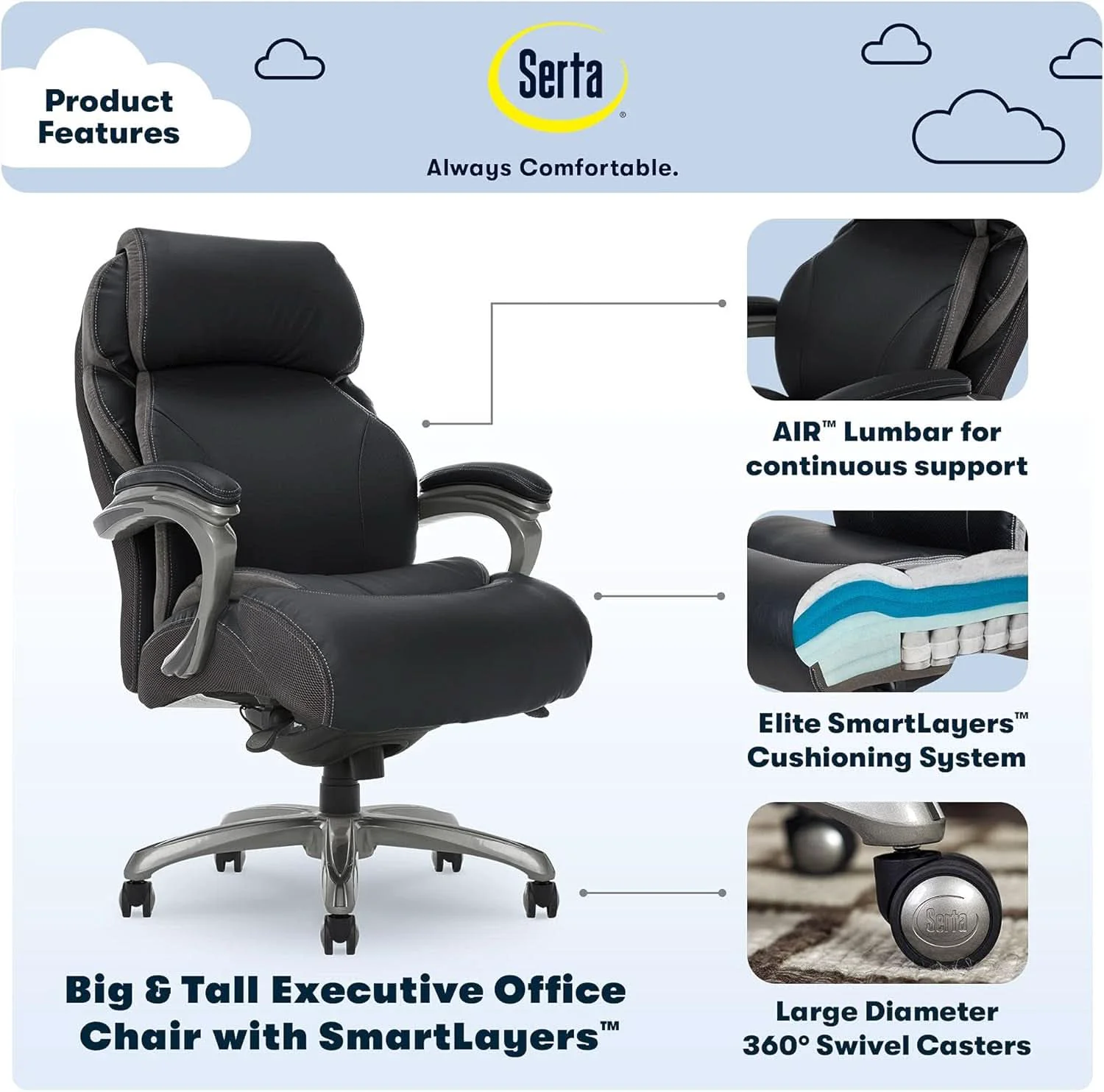 Flexible Executive Office Chair Big And Tall Air Technology Superior