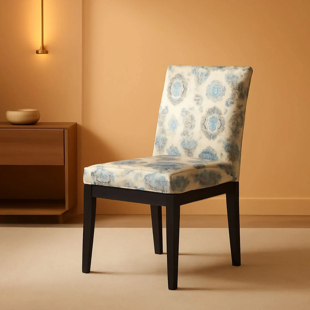 Relaxed Dakota Upholstered Parsons Chair Avignon Sky Espresso Legs Clean