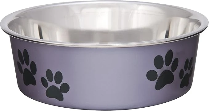 Relaxed Loving Pets Bella Dog Bowls- Stainless Steel Dog Cat Bowls – Spill Proof Dog Food Bowl Cat Bowl Puppy Essentials Pet Supplies Great for Home Travel Small 10-20 lbs Grape About ThisOverview Sustainable